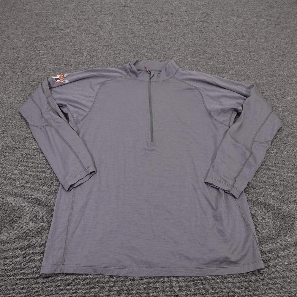 Sitka Pullover Shirt Mens XL Gray 1/4 Zip Merino Wool Hunting Base Layer